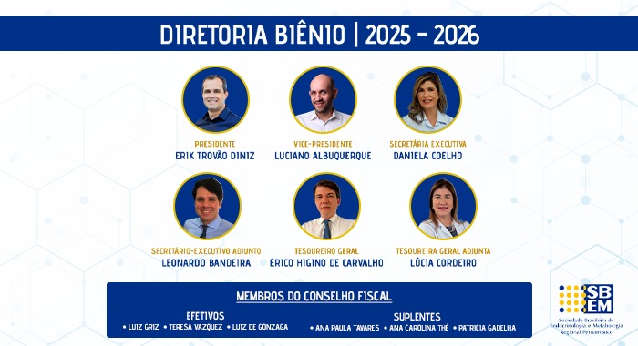 Conheça os integrantes da gestão 2025 – 2026 da SBEM PE