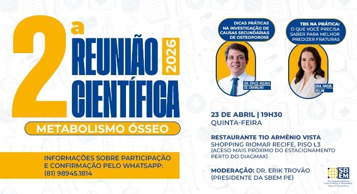 Metabolismo ósseo é o tema da reunião científica de abril